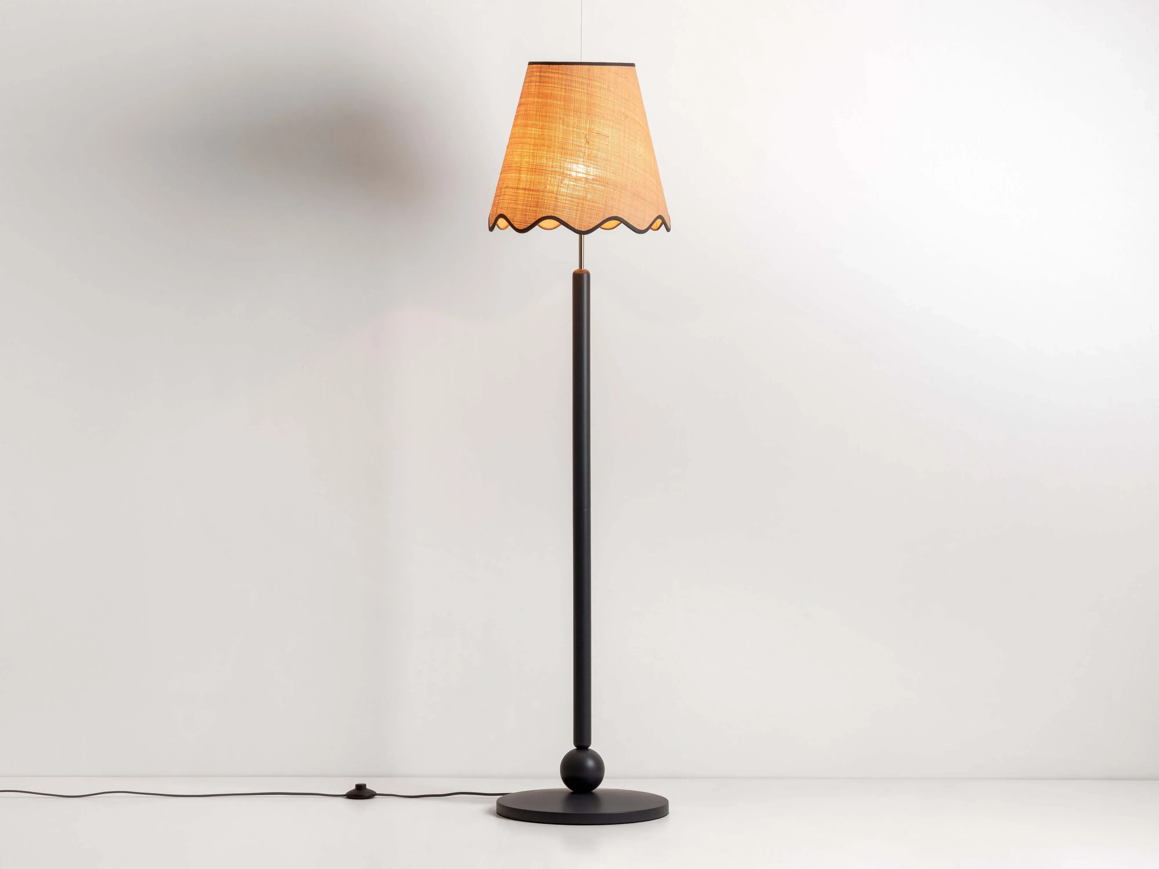 Turned Wood Floor Lamp - Charcoal Grey product