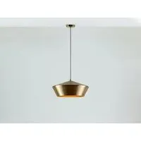 Wide Metal Diner Pendant Light - Brass