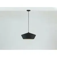 Wide Metal Diner Pendant Light - Charcoal Grey