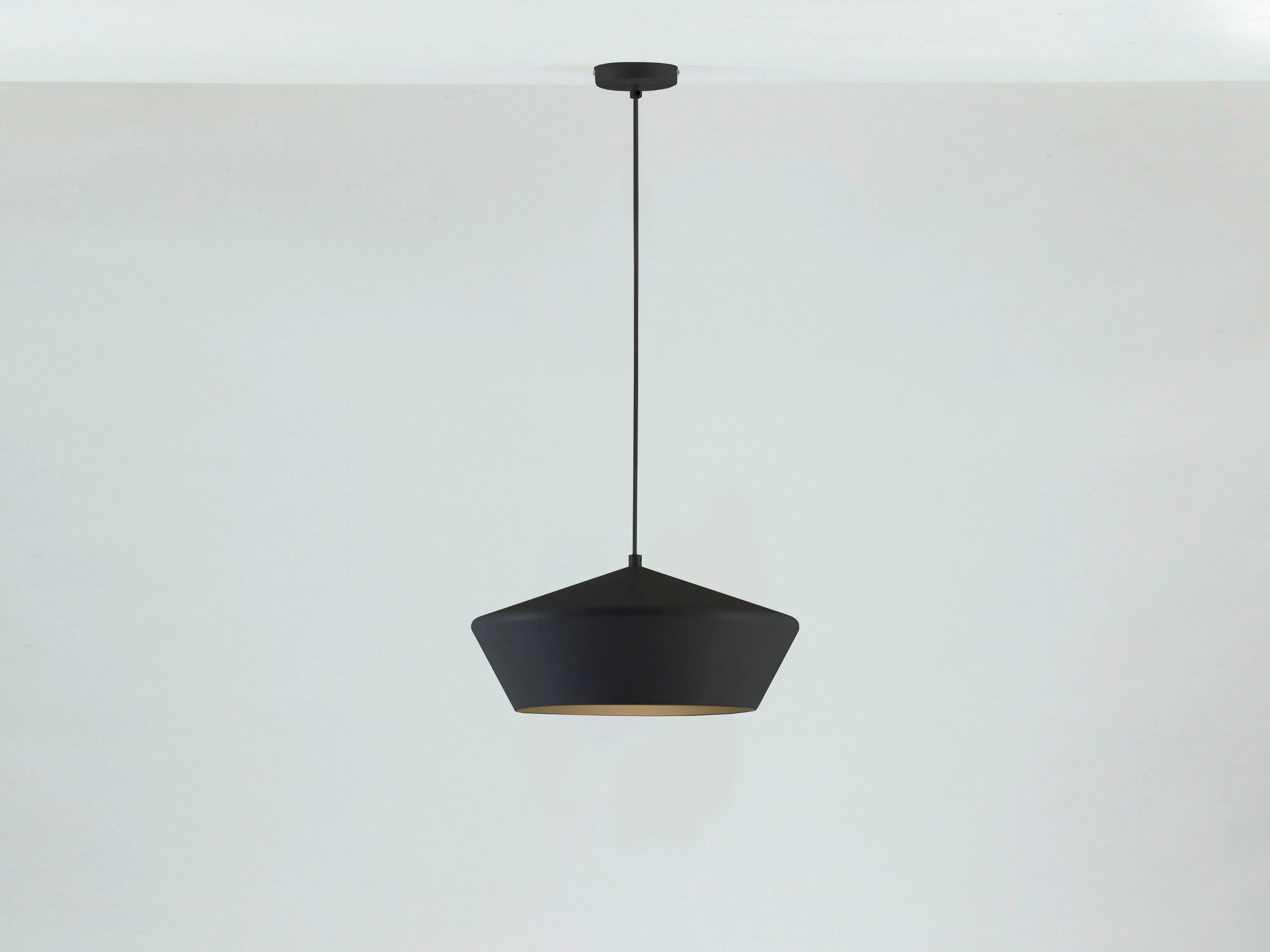 Wide Metal Diner Pendant Light - Charcoal Grey