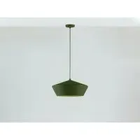 Wide Metal Diner Pendant Light - Olive Green