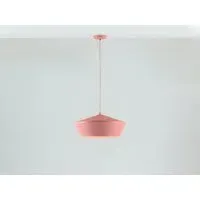 Wide Metal Diner Pendant Light - Pink