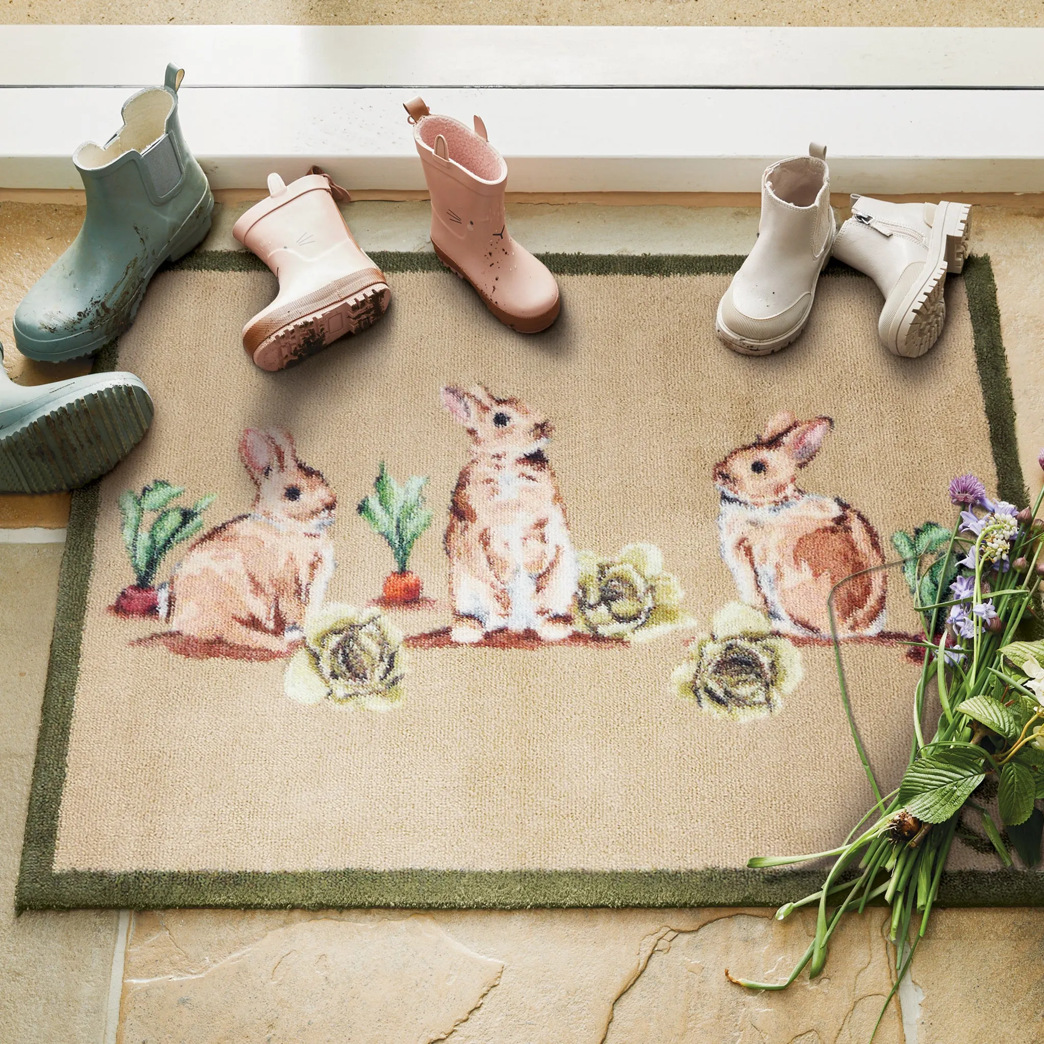Allotment Bunnies Washable Doormat product