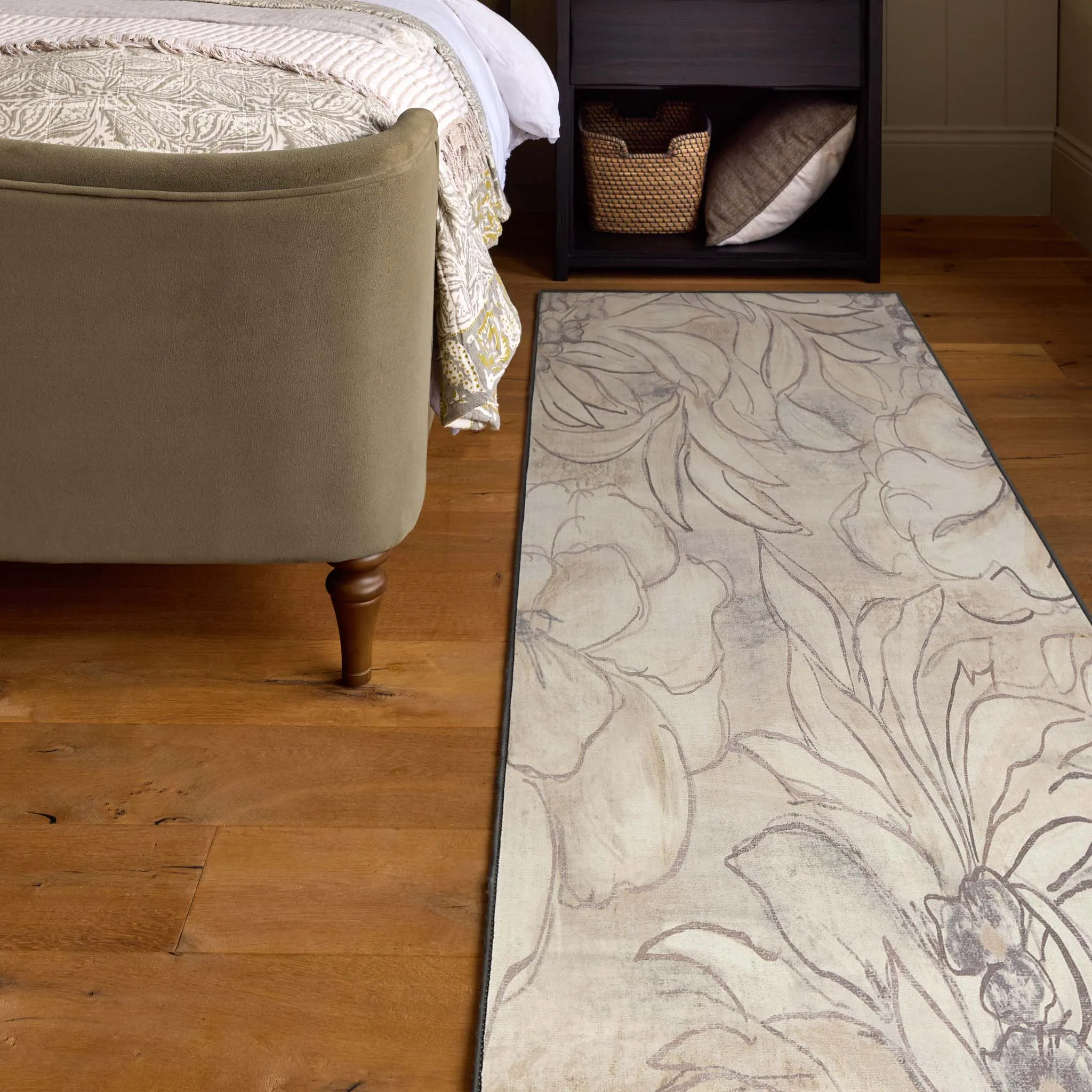 Art Floral Eco-Washable Runner - Grey, Recycled Polyester product