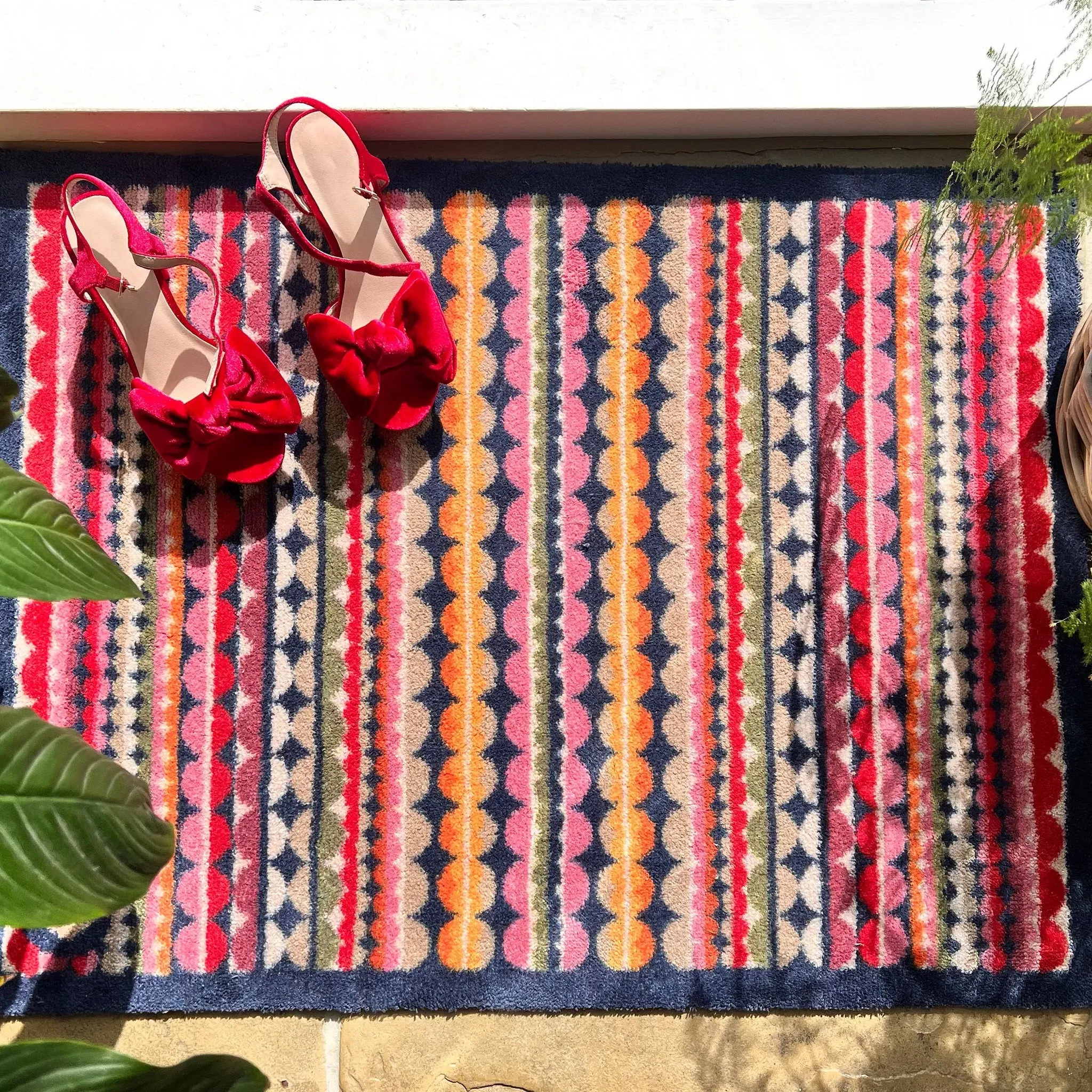 Beady Stripe Doormat - Navy product