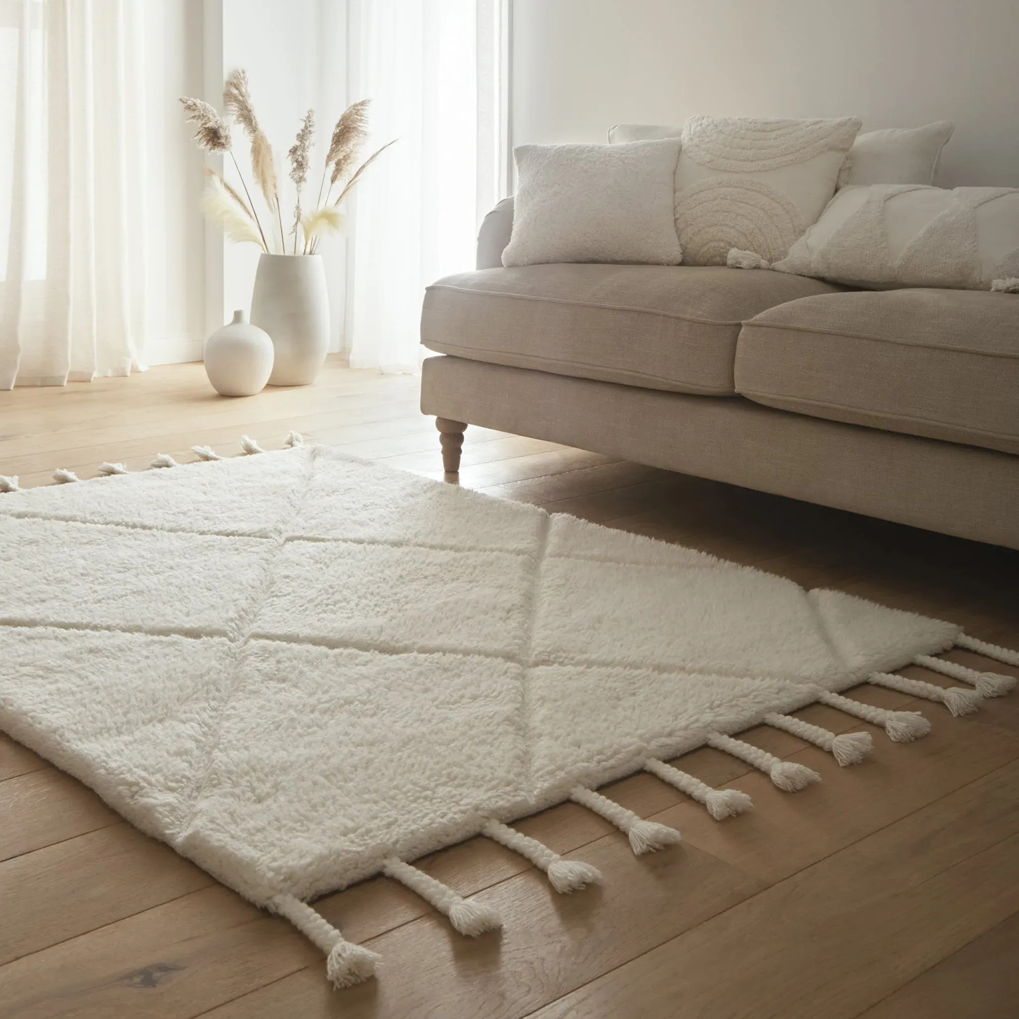 Berber Diamond Rug - Ivory, Wool product