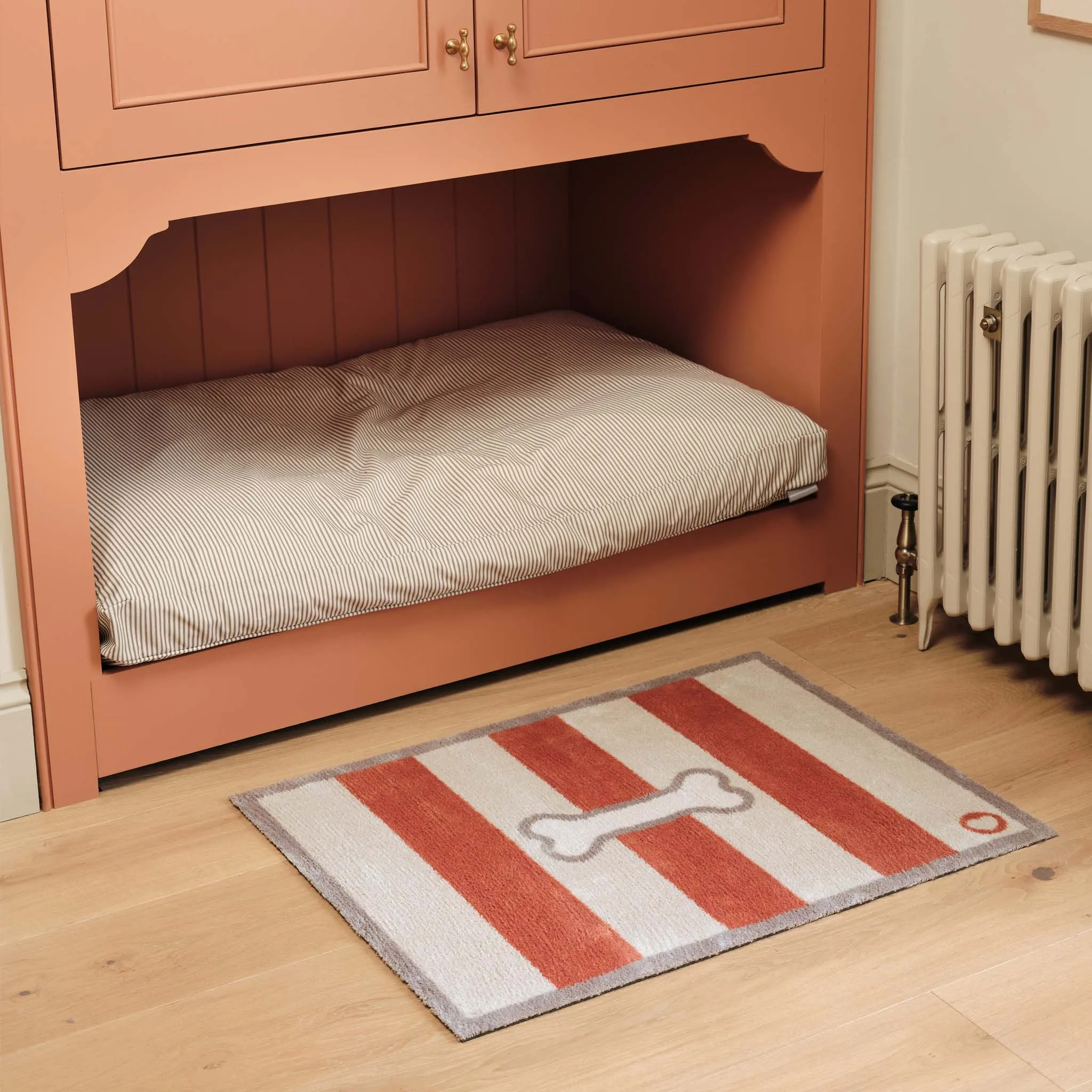 Bone Stripe Washable Doormat - Rust product