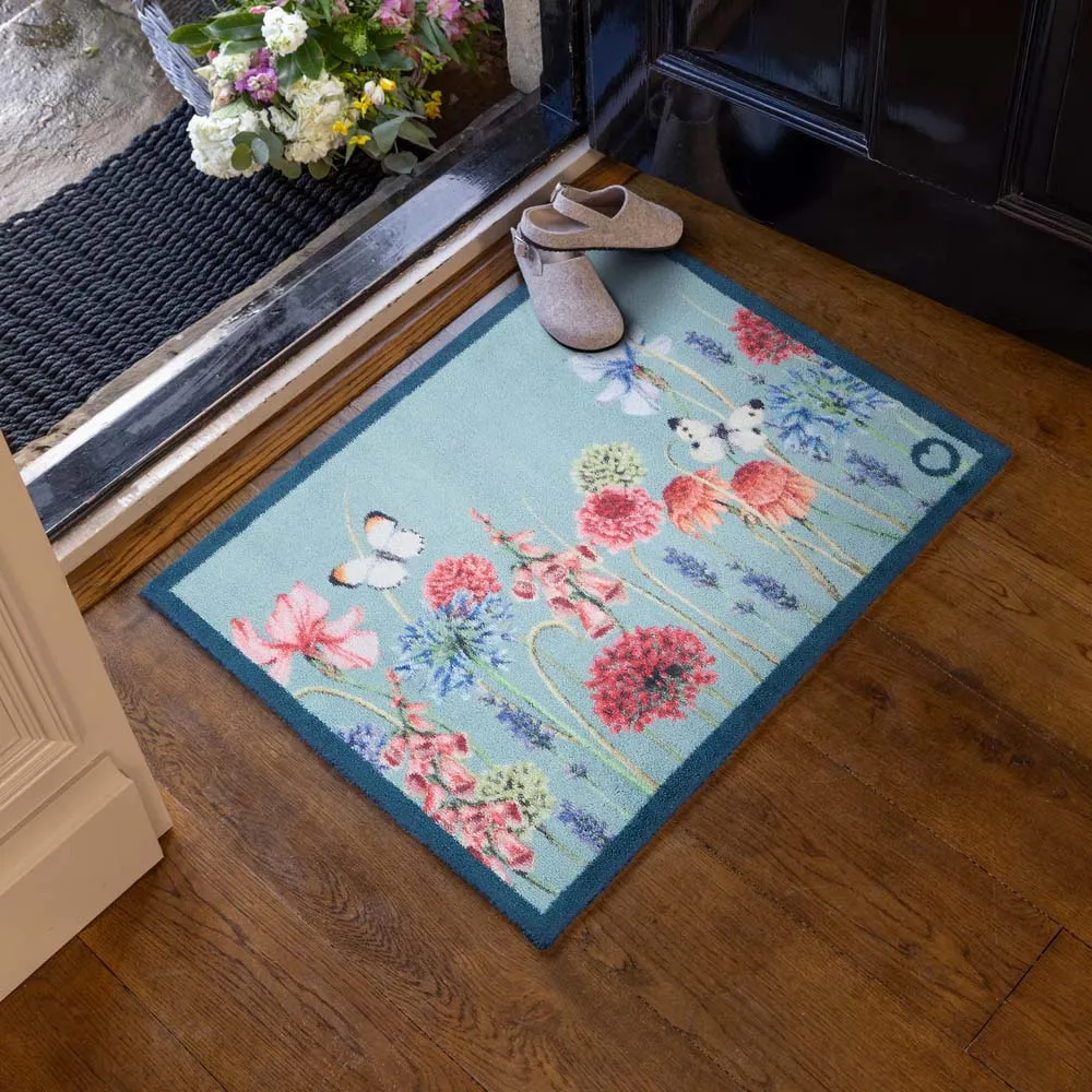 Butterfly Garden Washable Doormat - Blue product