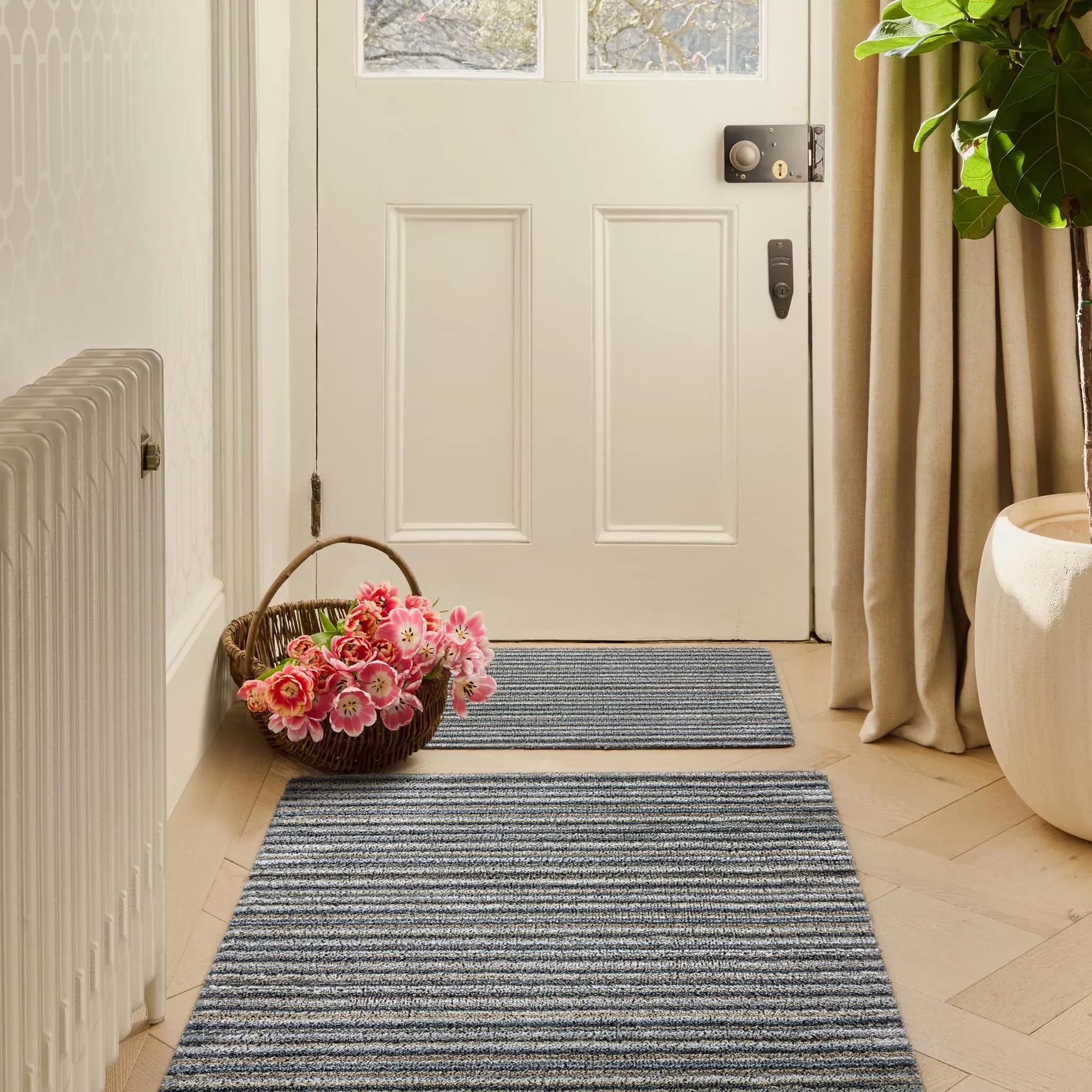 Candy Portland Stripe Washable Doormat - Beige, Recycled Cotton product