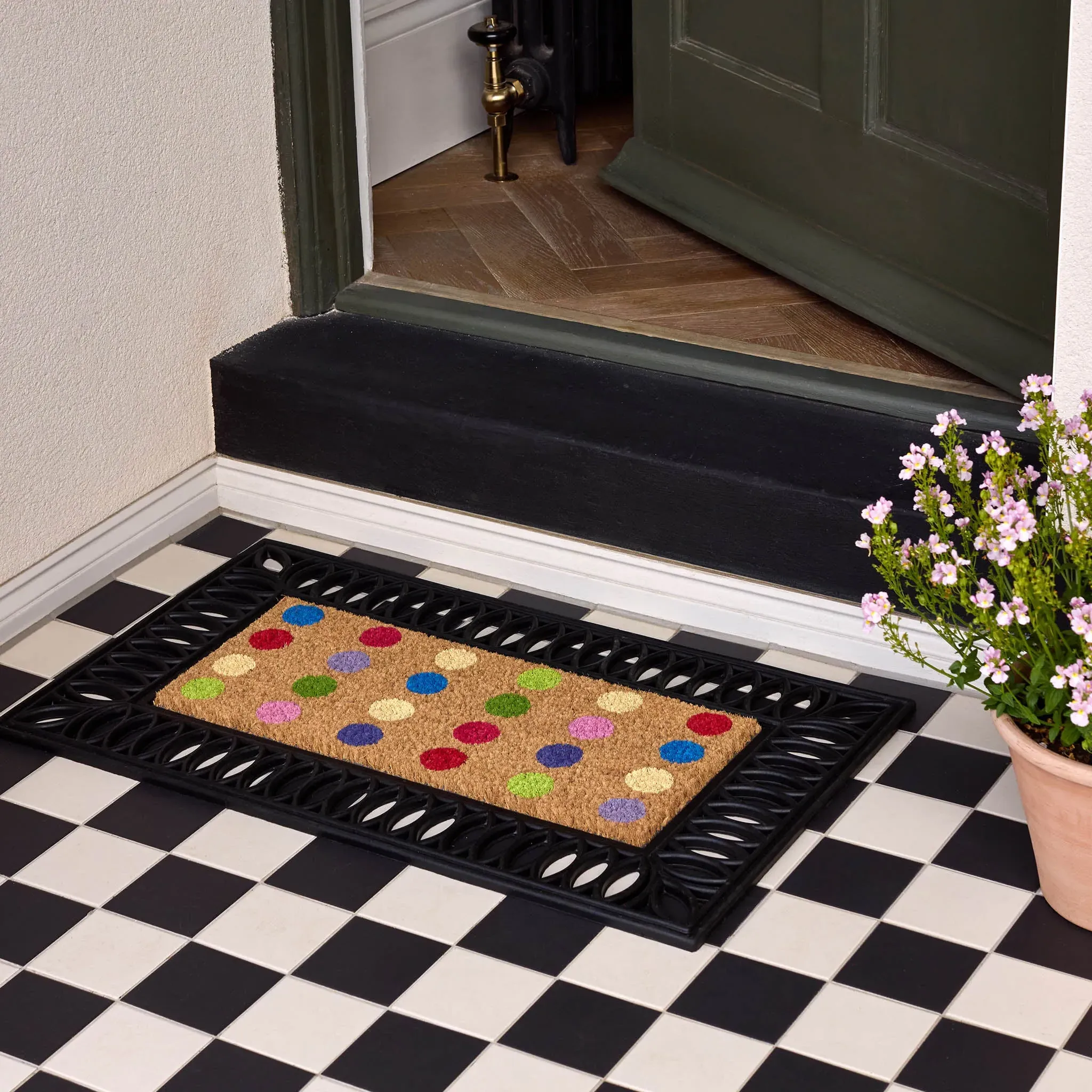 Coir Insert Spots Doormat - Multicoloured product