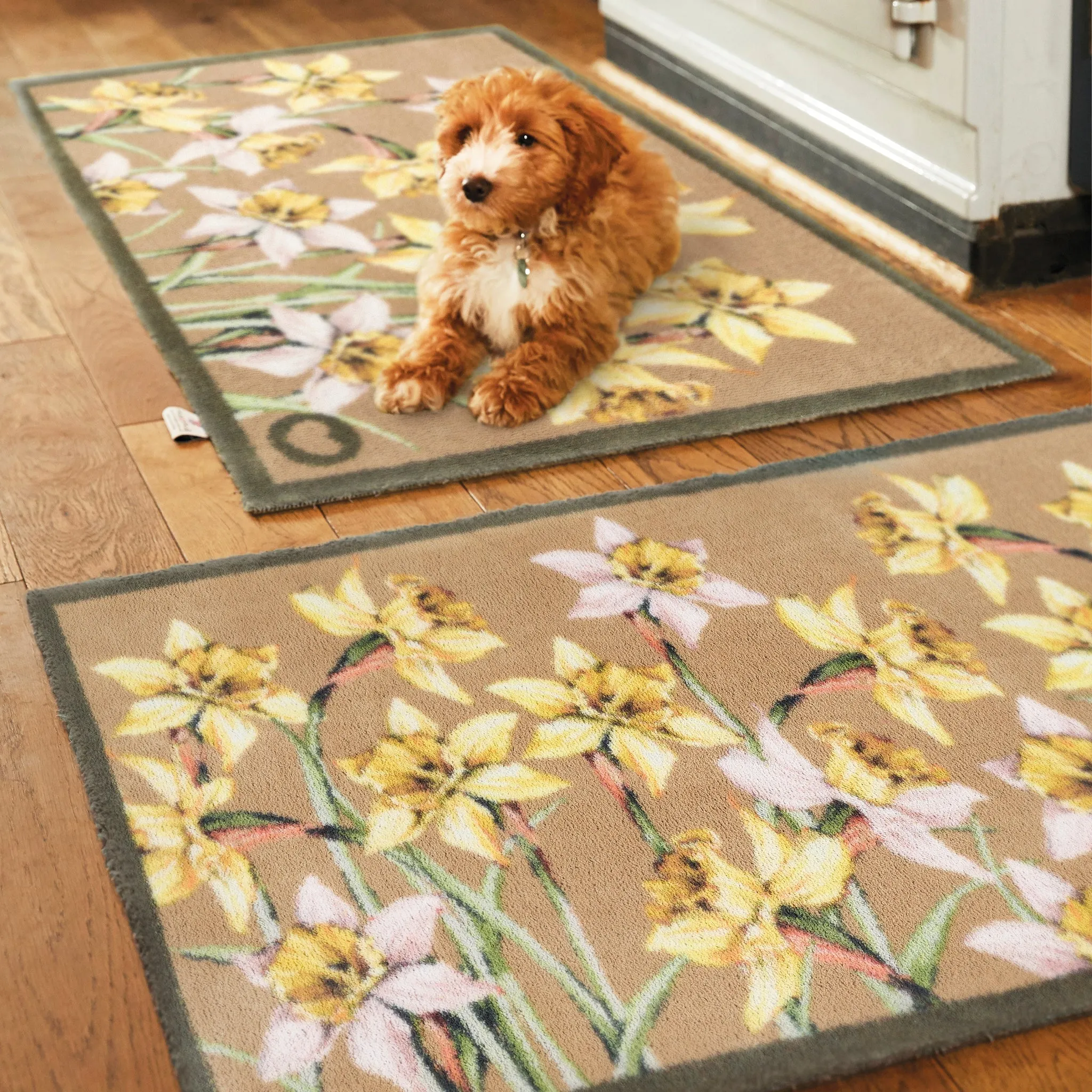 Daffodil Blooms Washable Doormat - Beige product