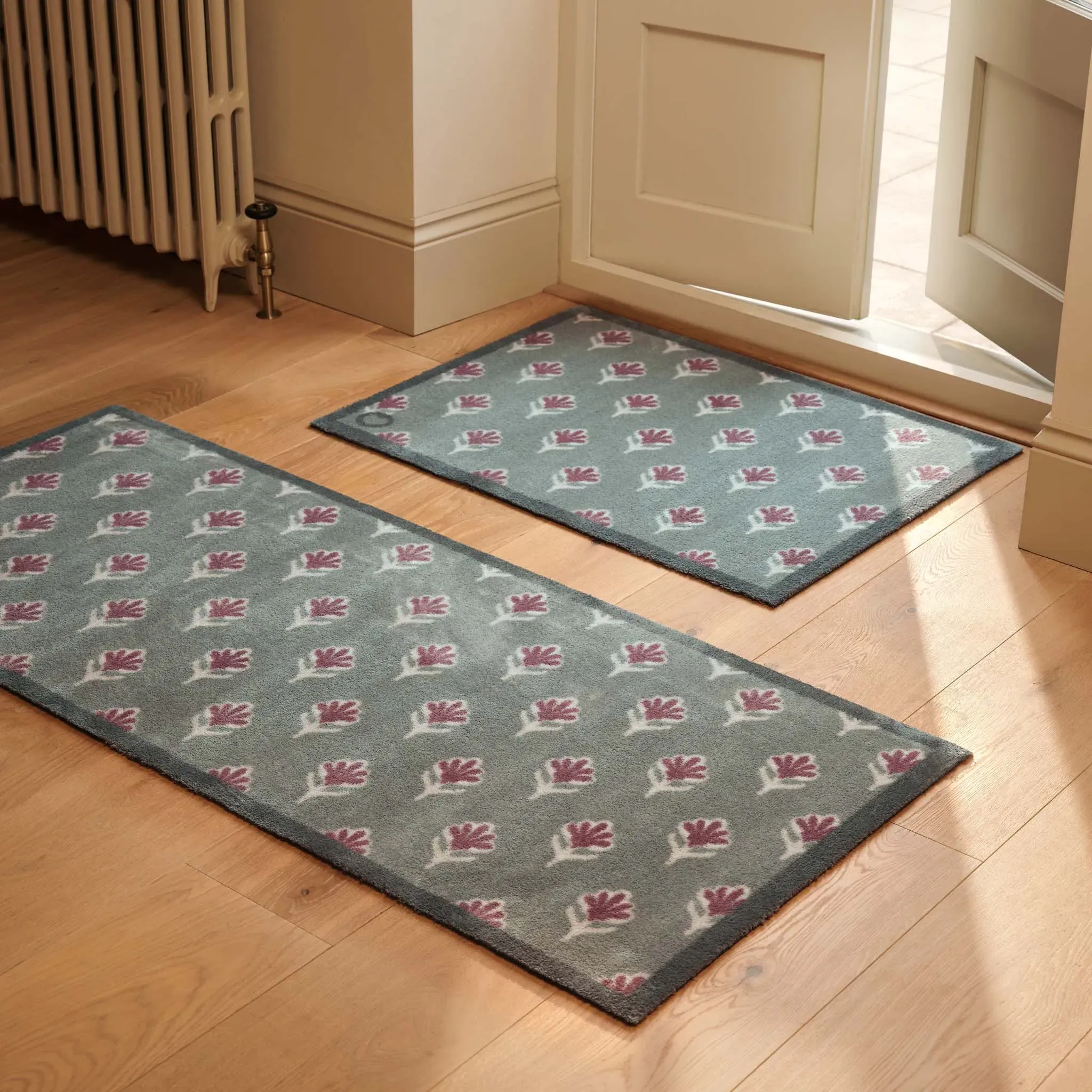 Ditsy Floral Washable Doormat - Green product