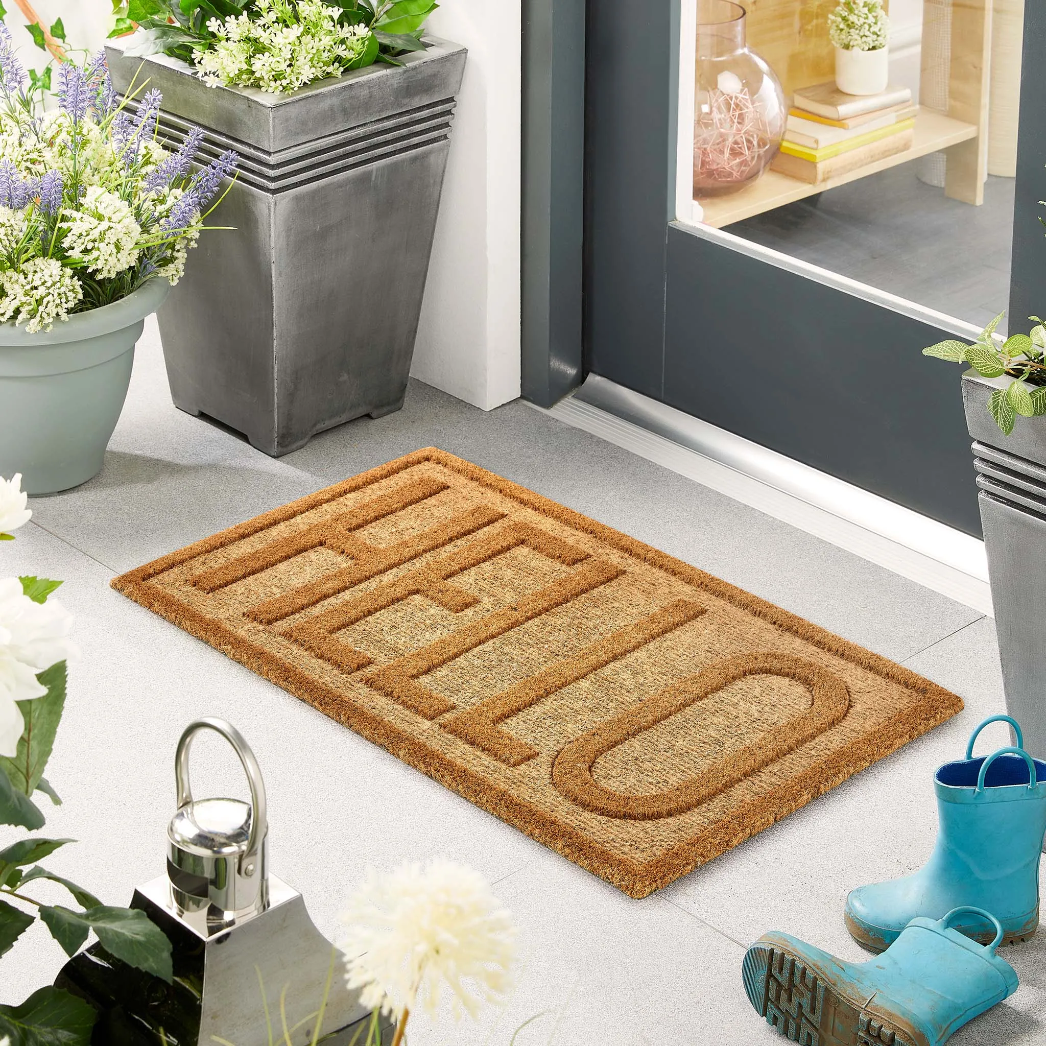 Embossed Coir Hello Doormat product