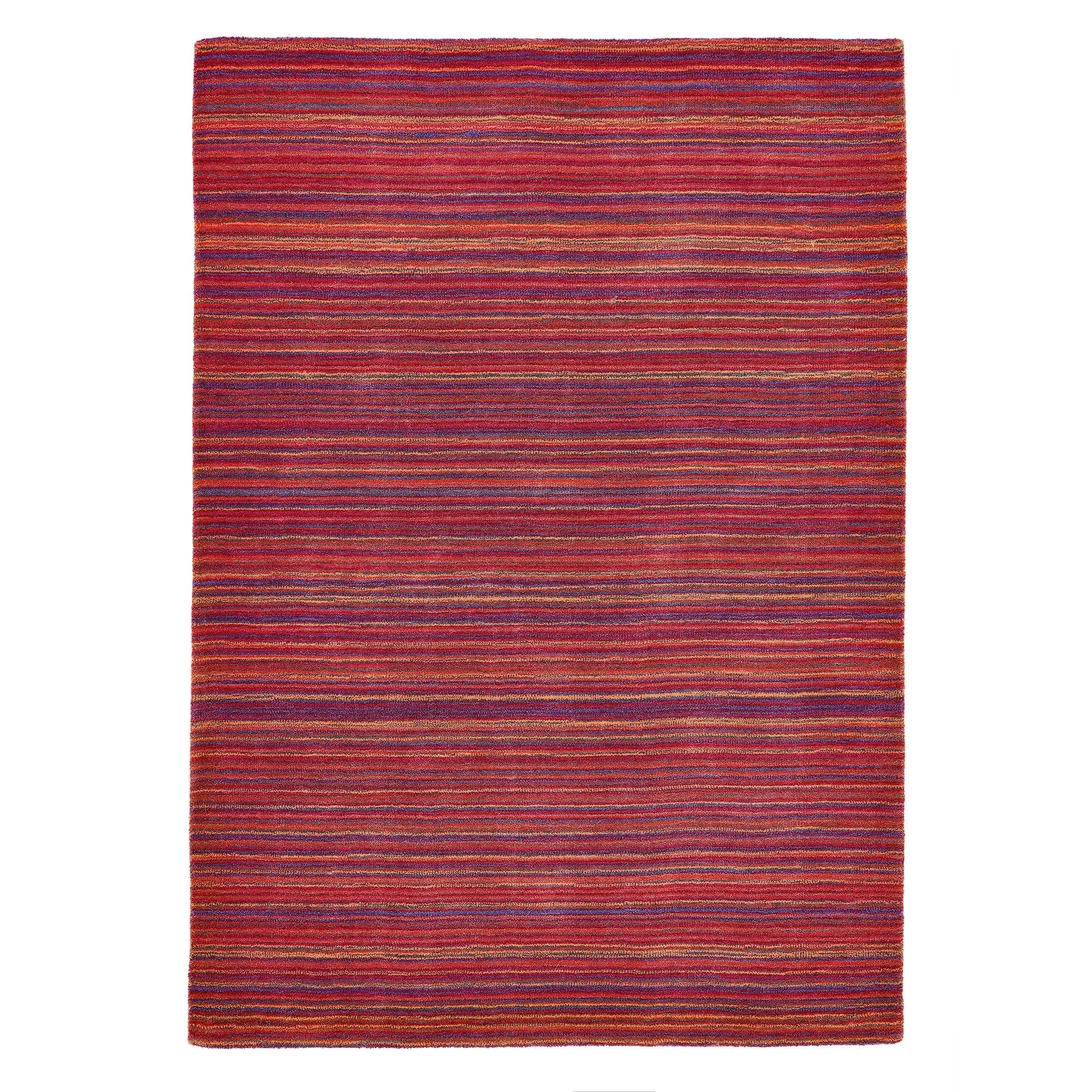 Fine Stripes Striped Rug - Purple, Wool alternate view