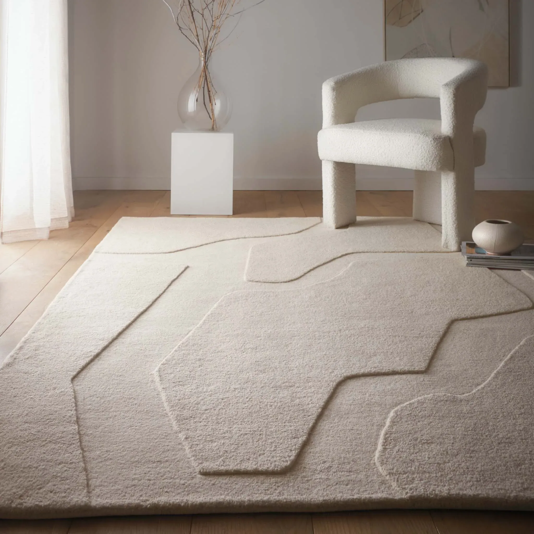 Formation Sculptured Wool Rug - Cream product