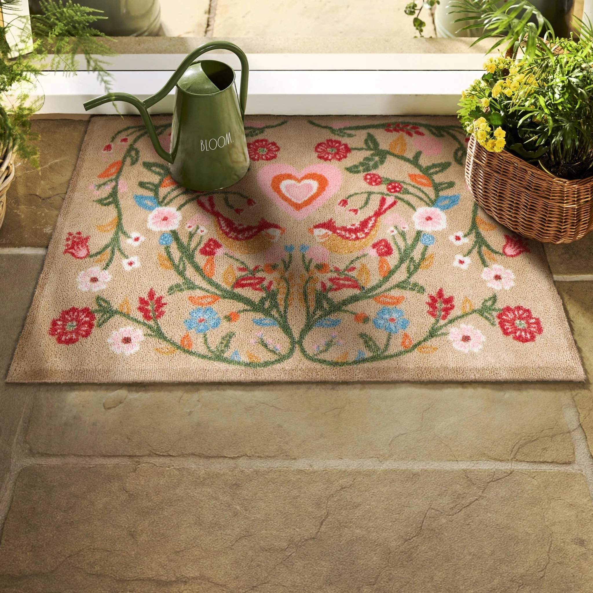 Garden Lovebirds Washable Doormat - Multicolour product