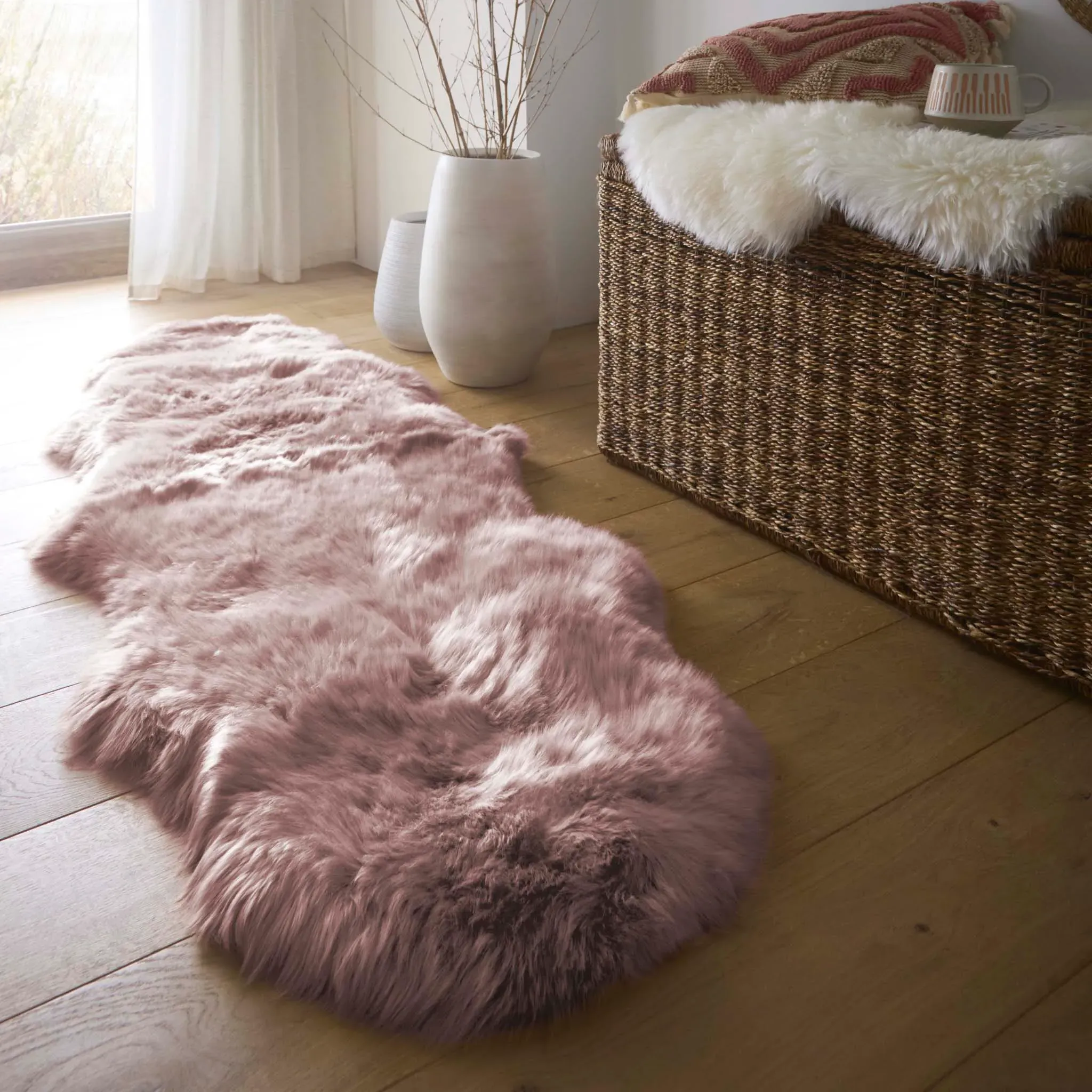 Genuine Sheepskin Rug - Light Pink product