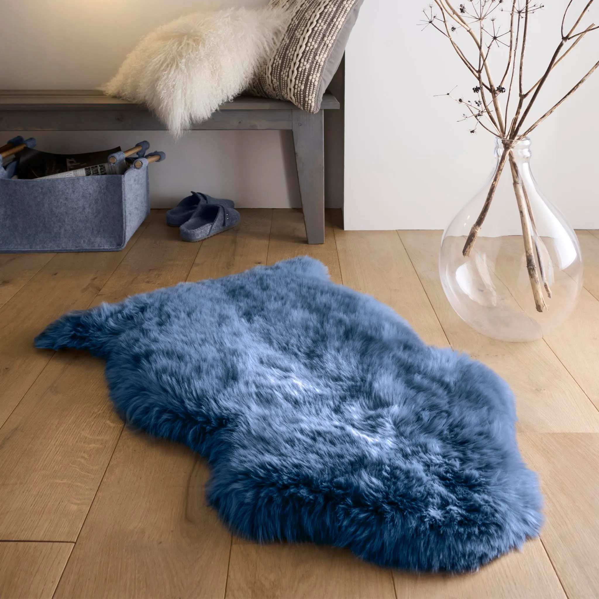 Genuine Sheepskin Rug - Navy product