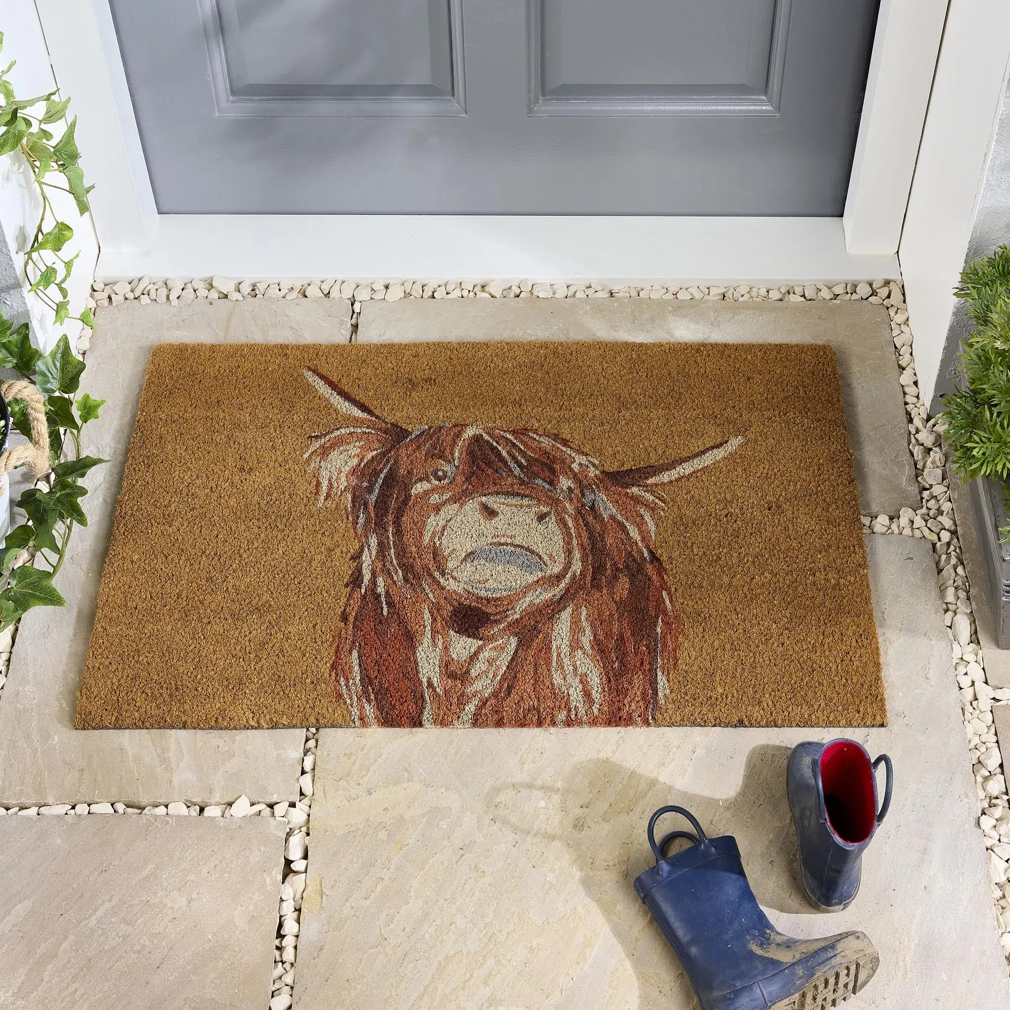 Highland Cow Coir Doormat - Brown product