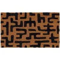 Abstract Maze Coir Doormat - Black