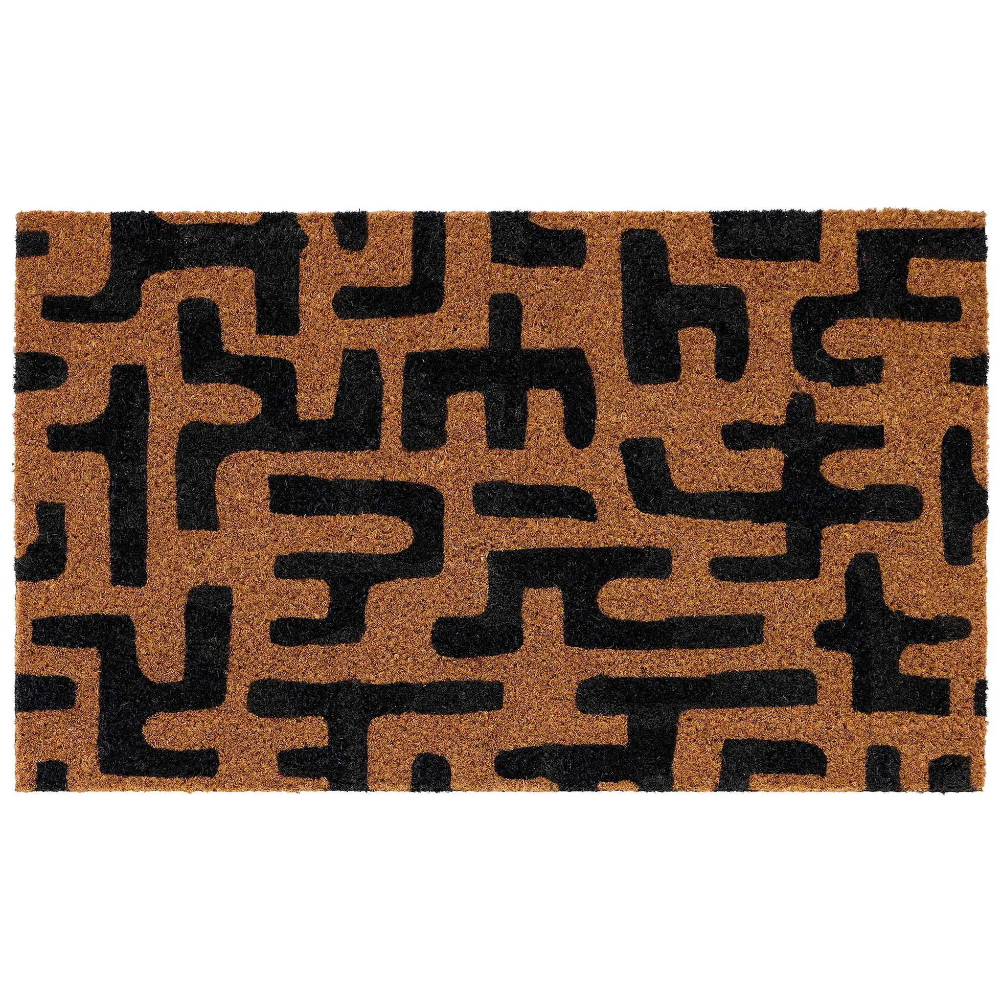 Abstract Maze Coir Doormat - Black image