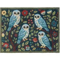 Alison's Owl Washable Doormat - Teal