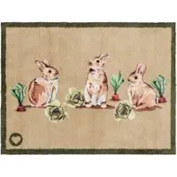Allotment Bunnies Washable Doormat - Golden Brown