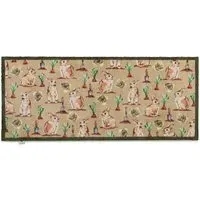 Allotment Bunnies Washable Runner - Golden Brown