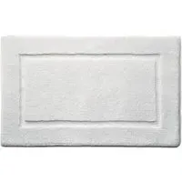 Bamboo Border Bath Mat - White