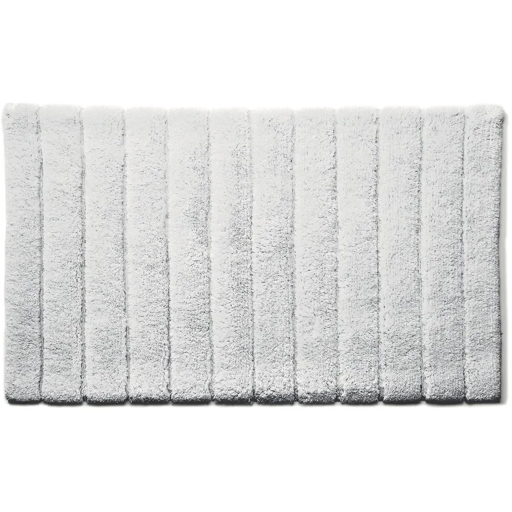 Bamboo Stripe Bath Mat - White