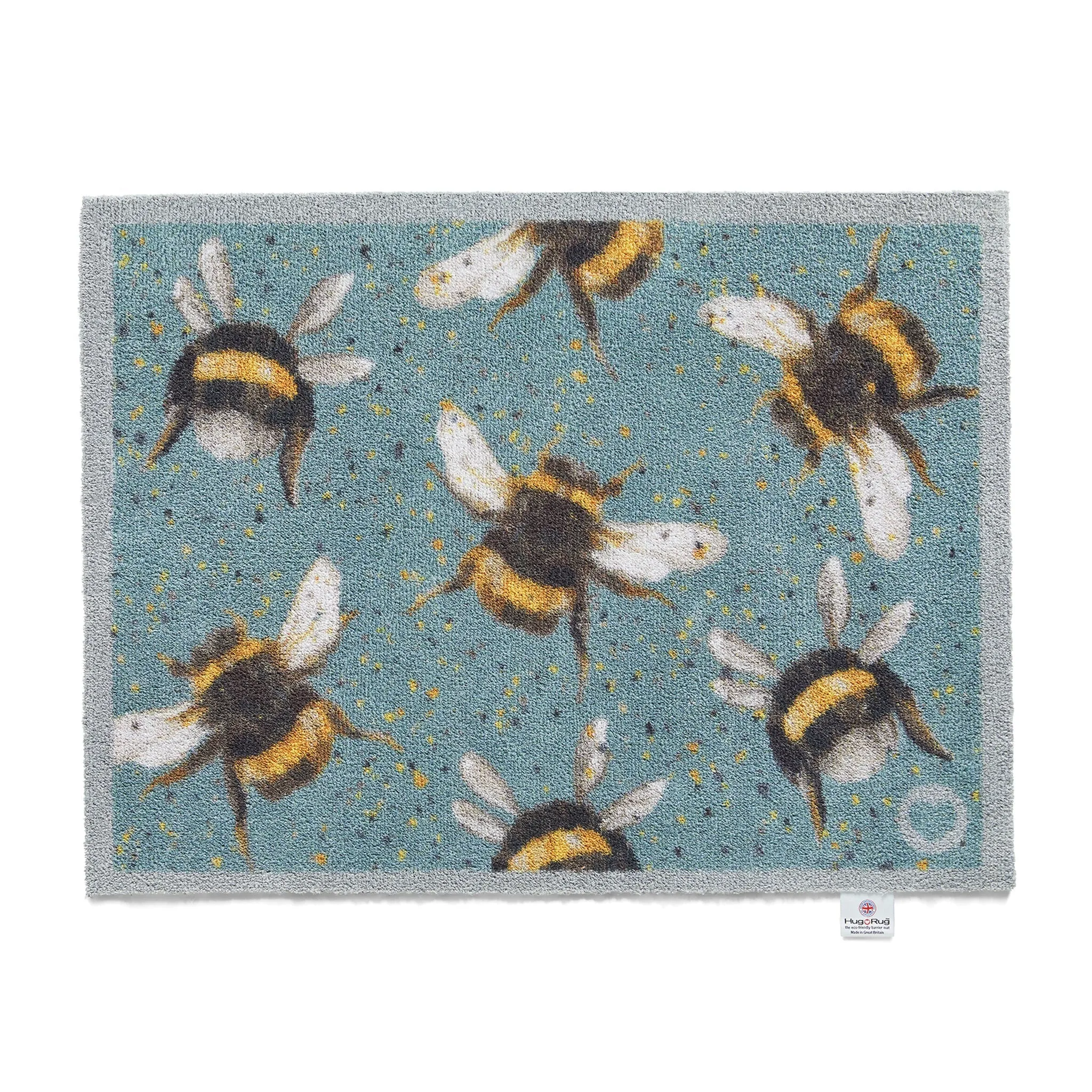 Bee 3 Charity Doormat - Light Blue