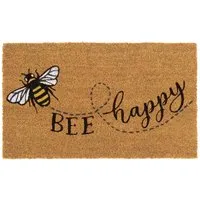 Bee Happy Coir Doormat - 45x75cm
