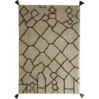 Berber Knotted Chain Rug - Ivory/Multi, Wool