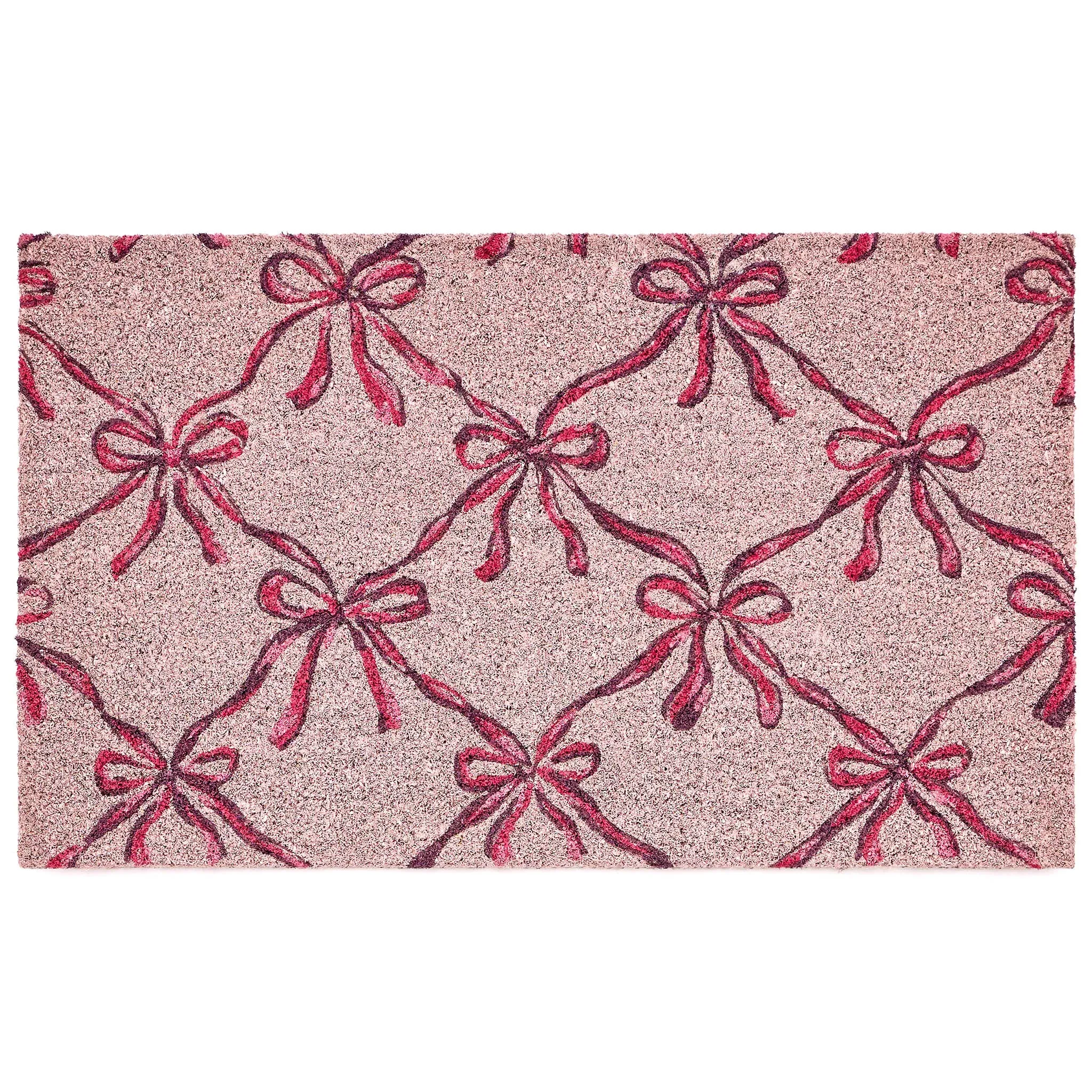 Blush Bows Coir Doormat - Pink