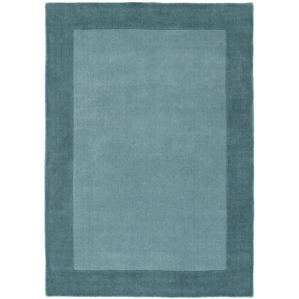 Borders Wool Rug - Duck Egg