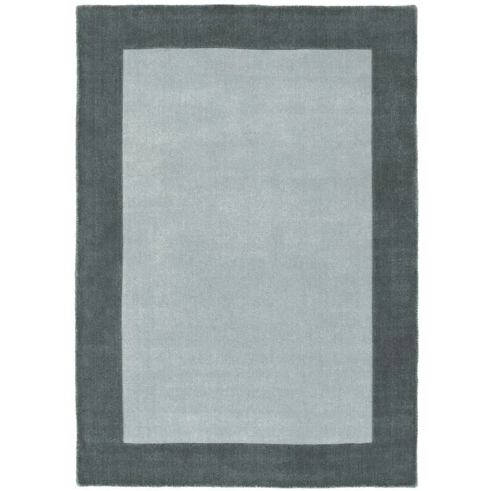 Borders Wool Rug - Grey
