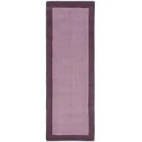 Borders Wool Runner Rug - Mauve