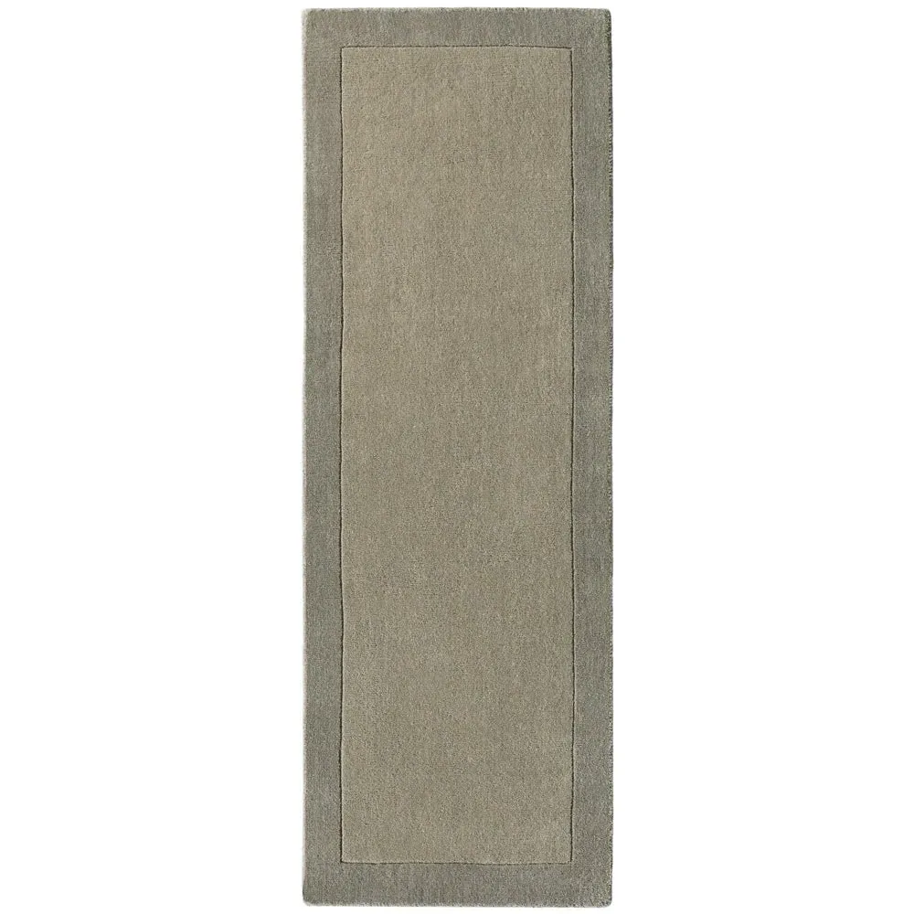 Borders Wool Runner Rug - Taupe