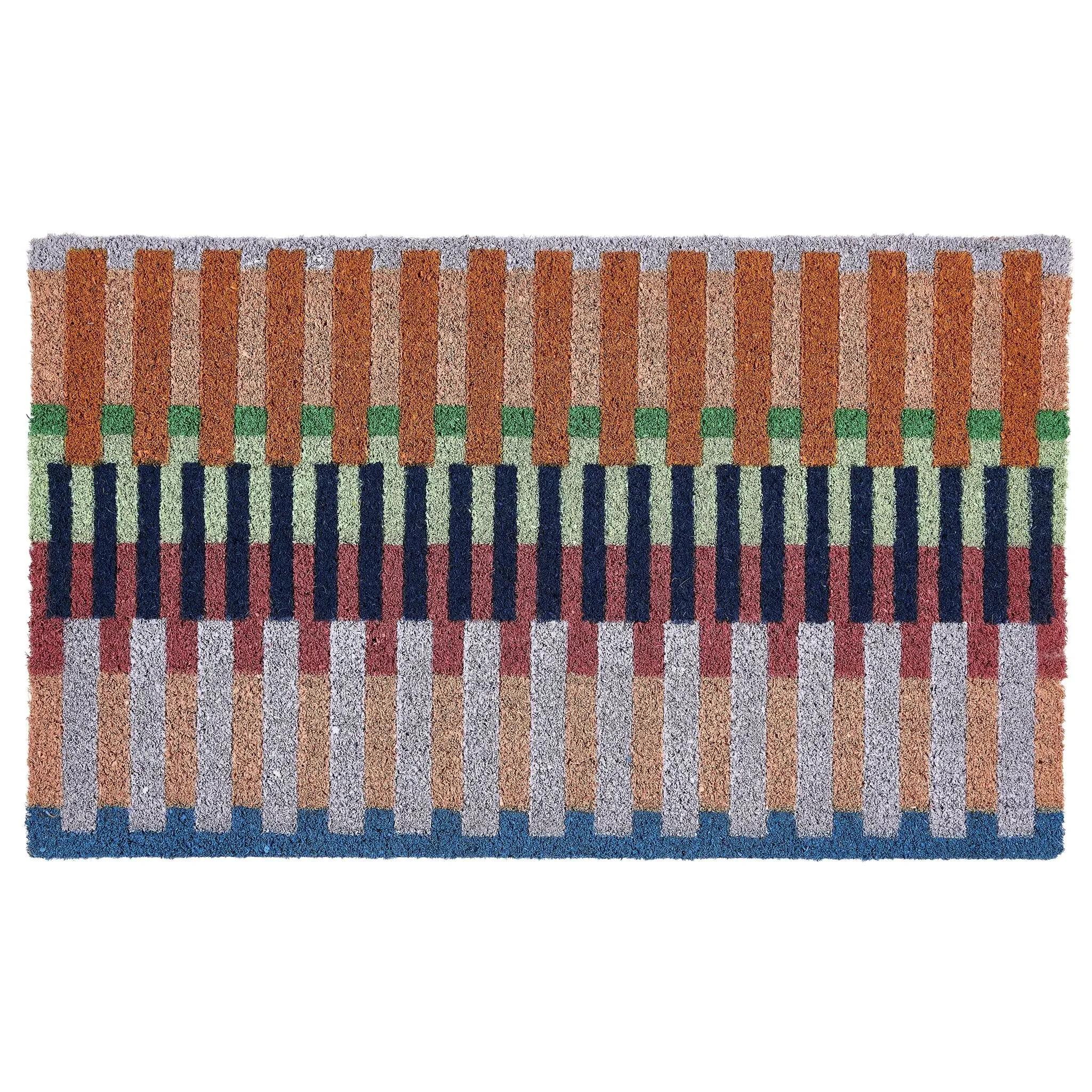 Bright Broken Stripe Coir Doormat - Multicolor image