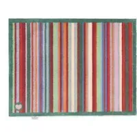 Bright Green Stripe Washable Doormat - Green