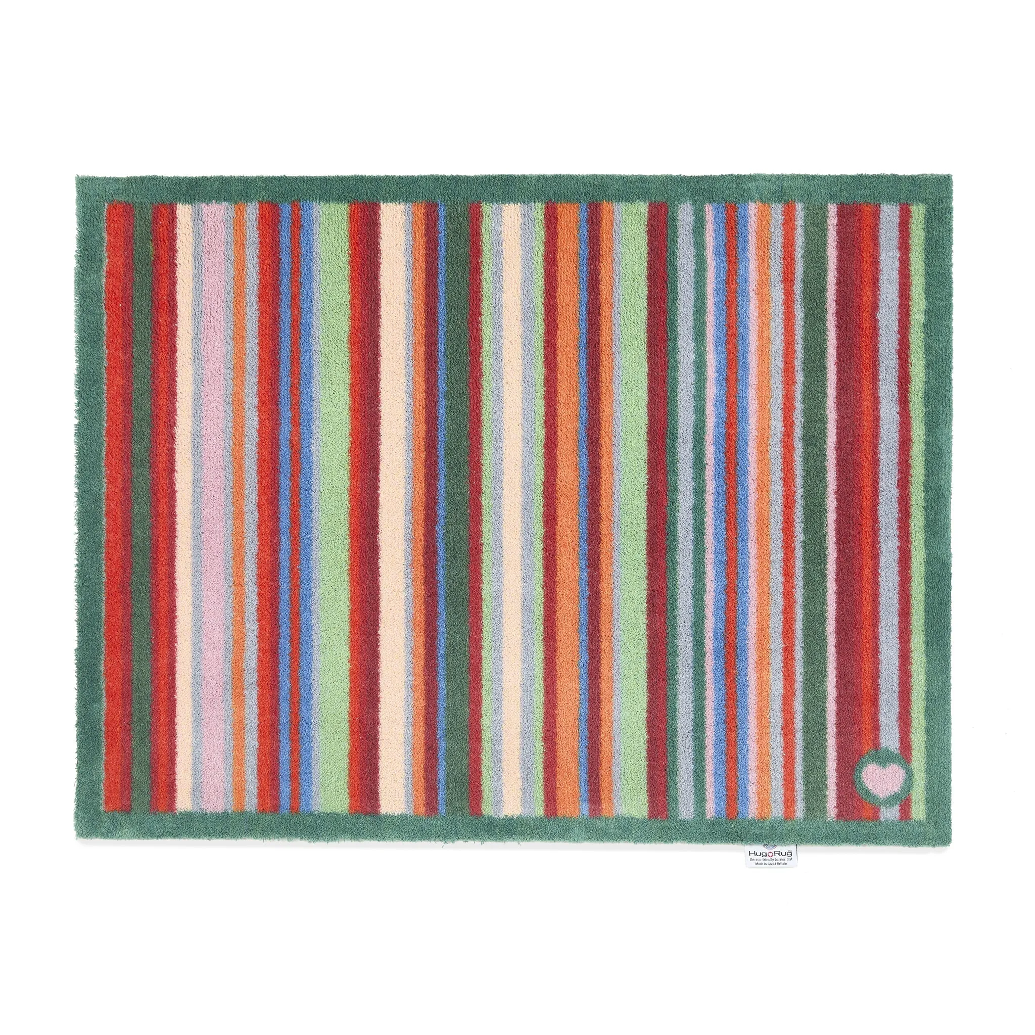 Bright Green Stripe Washable Doormat - Green image