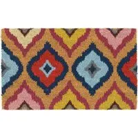Bright Ikat Coir Doormat - Multicolour