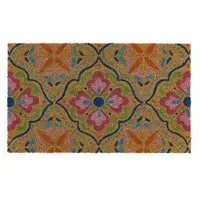Bright Tile Coir Doormat - Multicolour