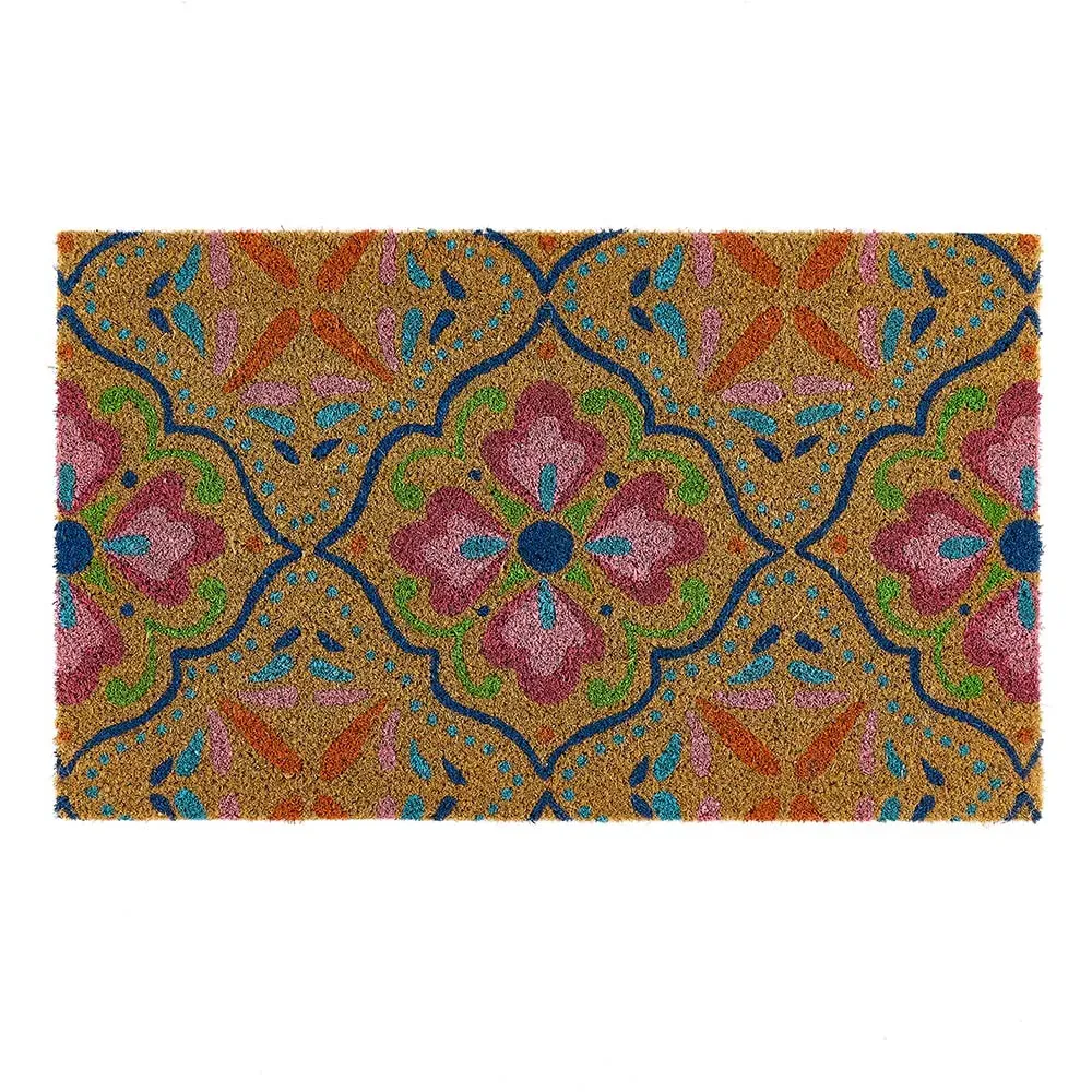 Bright Tile Coir Doormat - Multicolour
