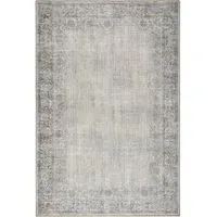 Brocade Border Washable Rug - Grey, Recycled Polyester