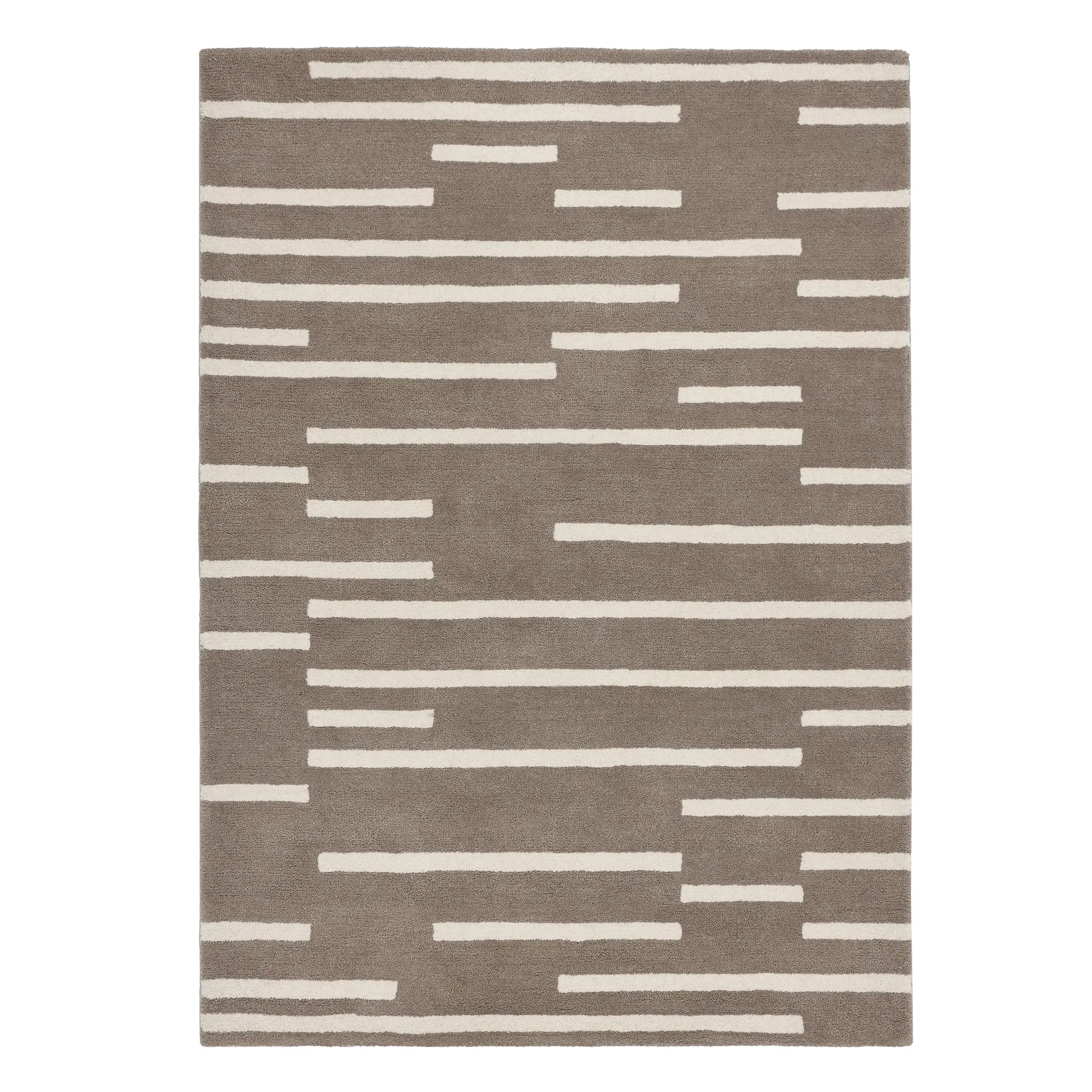 Broken Stripe Rug - Cream, Wool