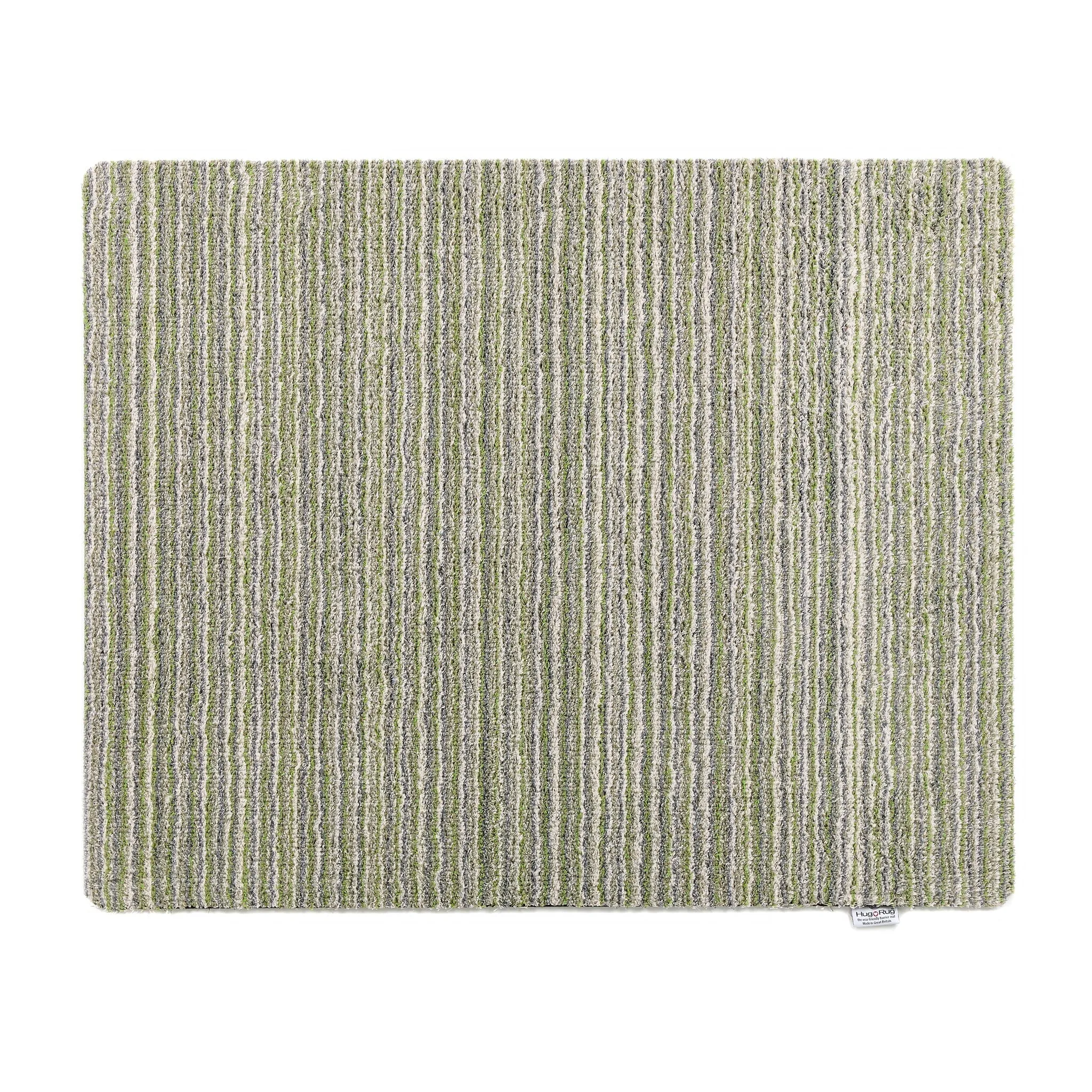 Candy Green Stripe Washable Doormat - Green, Cotton