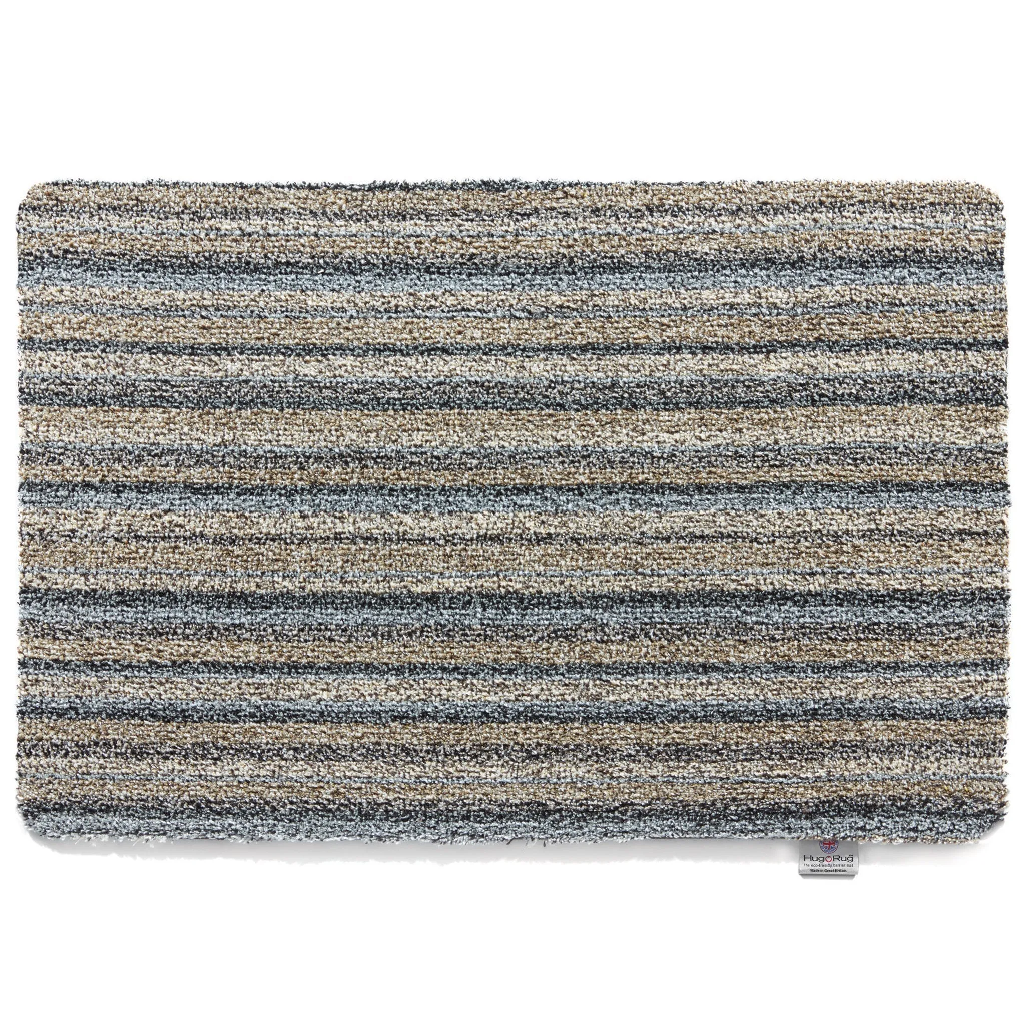 Candy Ribbon Stripe Washable Doormat - Grey, Cotton image