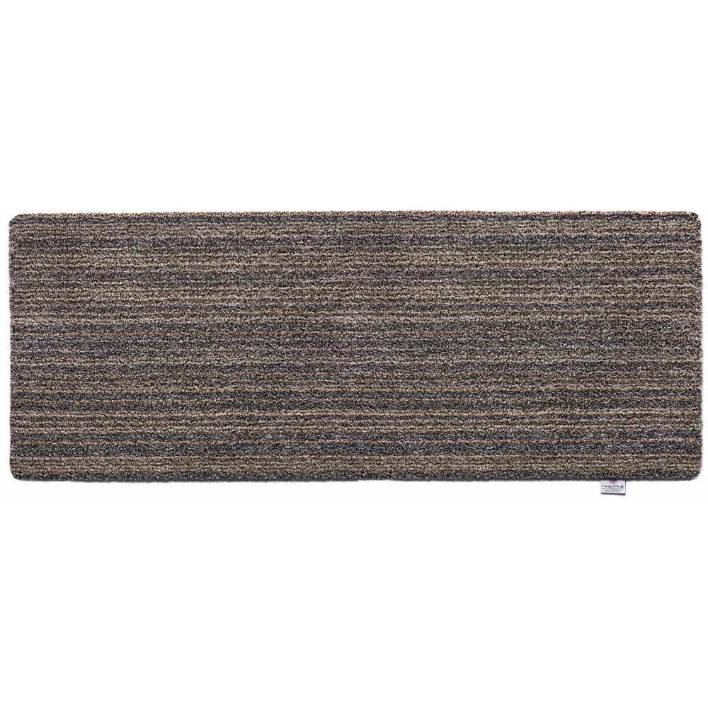 Candy Slate Stripe Washable Runner - Beige, Cotton