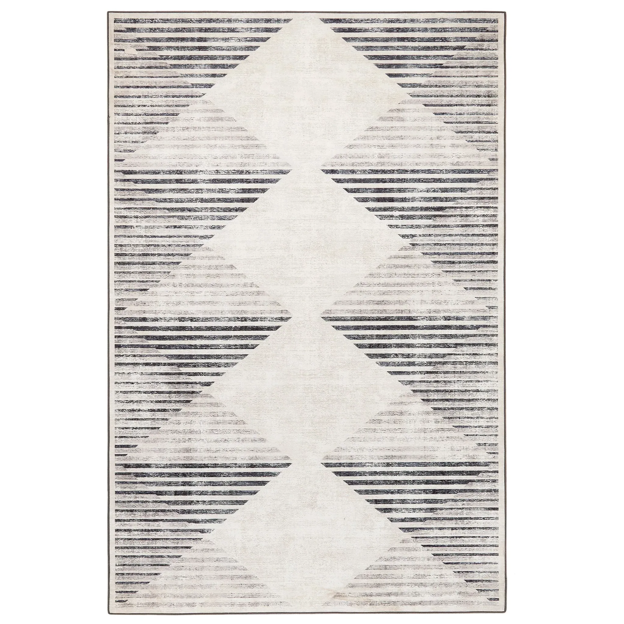 Chevron Eco-Washable Rug - Charcoal, Recycled Polyester